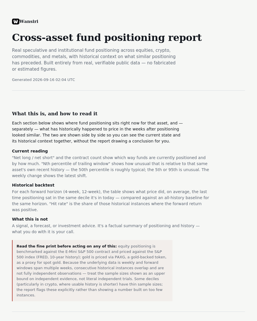 Cross-Asset Fund Positioning Report preview